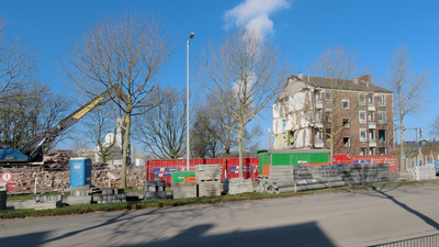 912454 Gezicht op het terrein waar de bebouwing aan het Thomas à Kempisplantsoen en de Thomas à Kempisweg te Utrecht ...